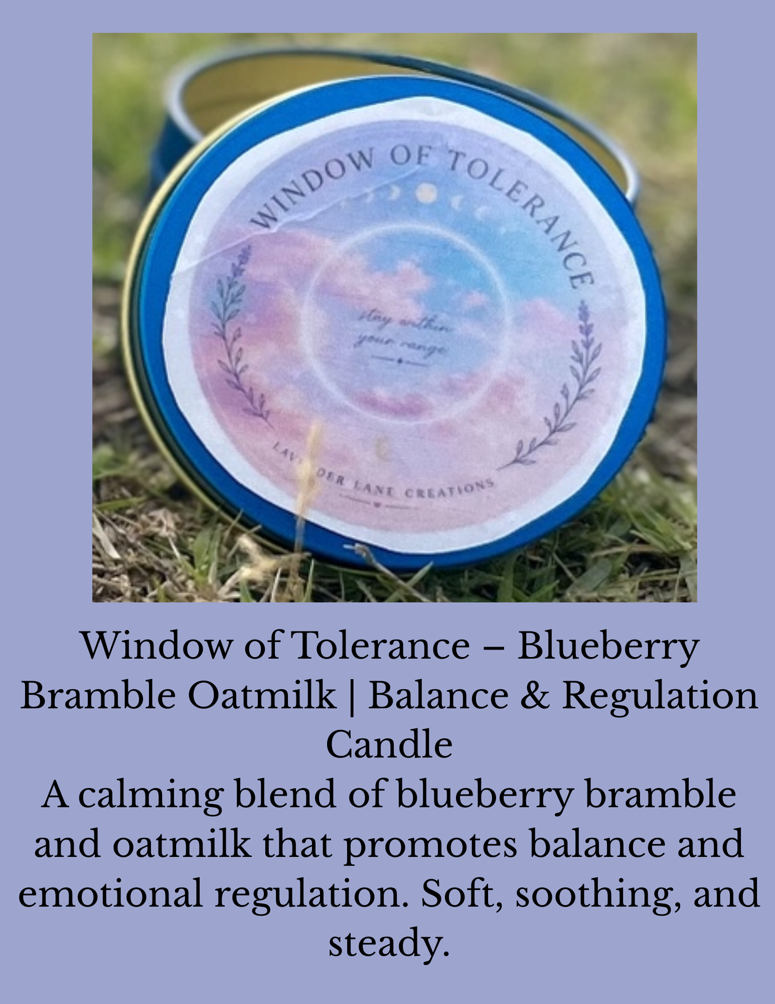 Window of Tolerance – Blueberry Bramble Oatmilk | Balance & Regulation Candle