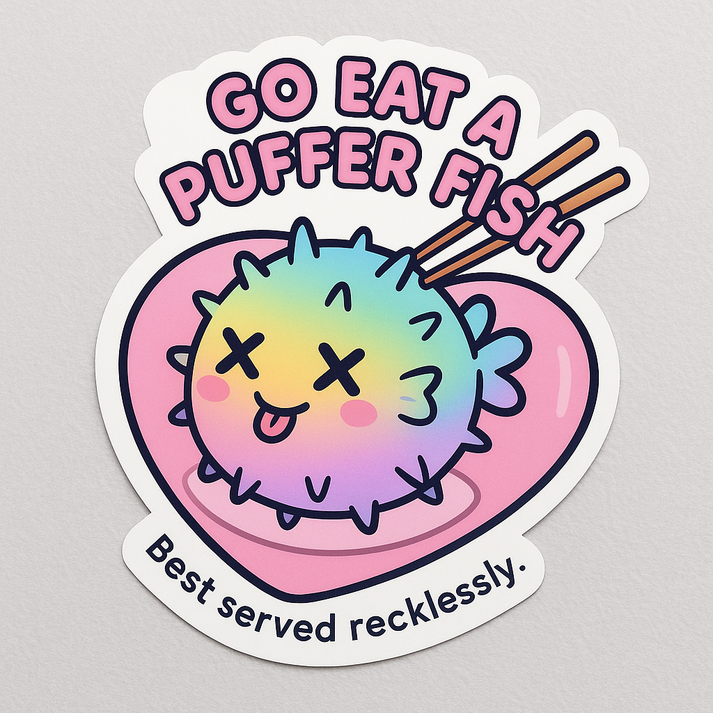 “Stay Puffed” Puffer Fish Sticker