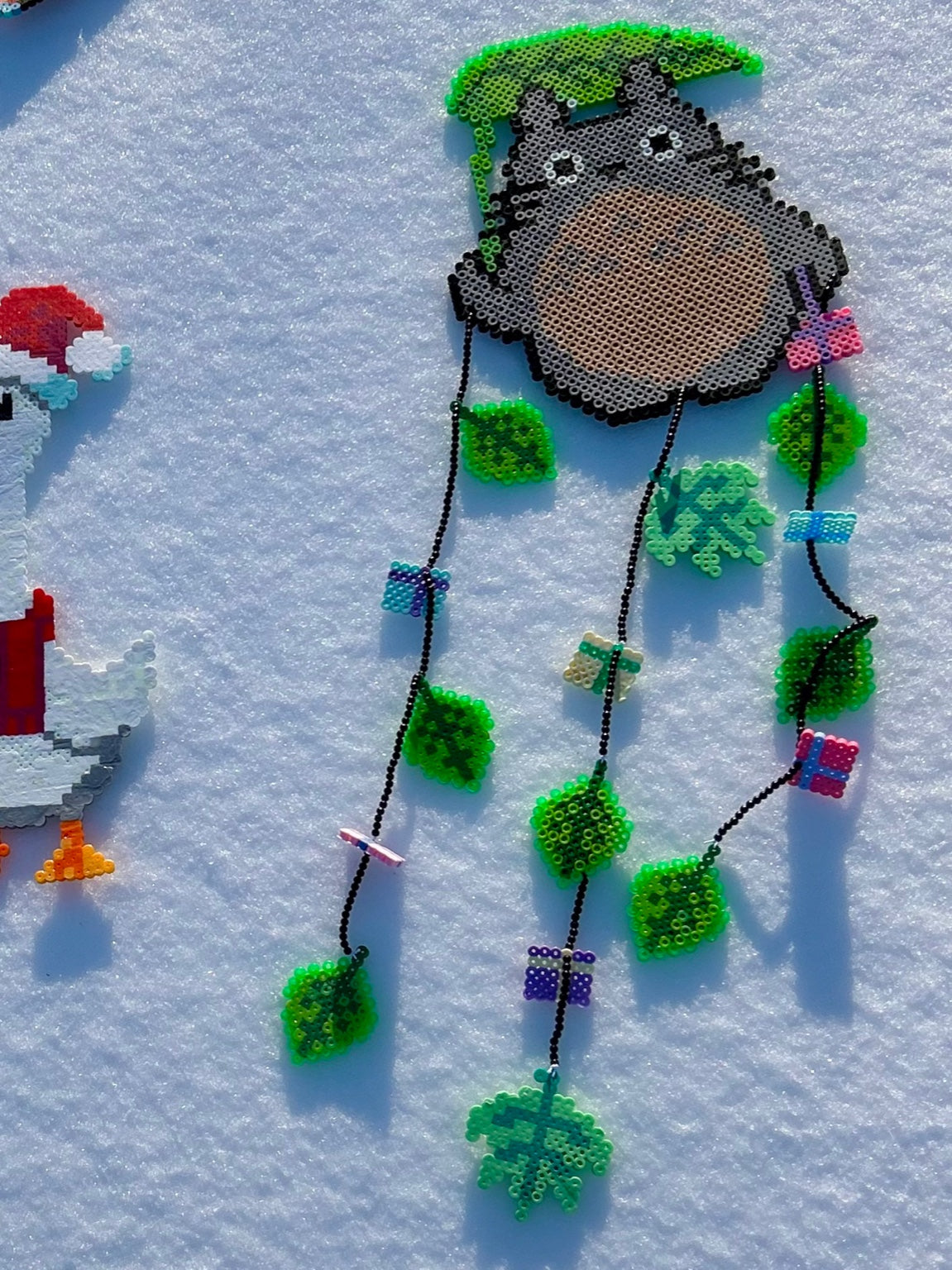 Forest Guardian Totoro-Inspired Pixel Art Hanging Decor