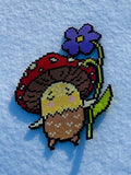 Woodland Sprout Fairy – Handcrafted Pixel Art Mushroom Charm
